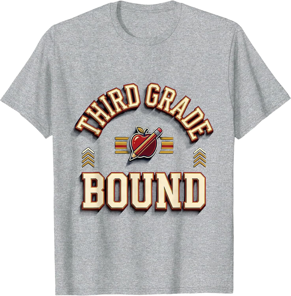 Men's Third Grade Bound Sports Third Grade Back To School Teacher T-Shirt - Heather Grey