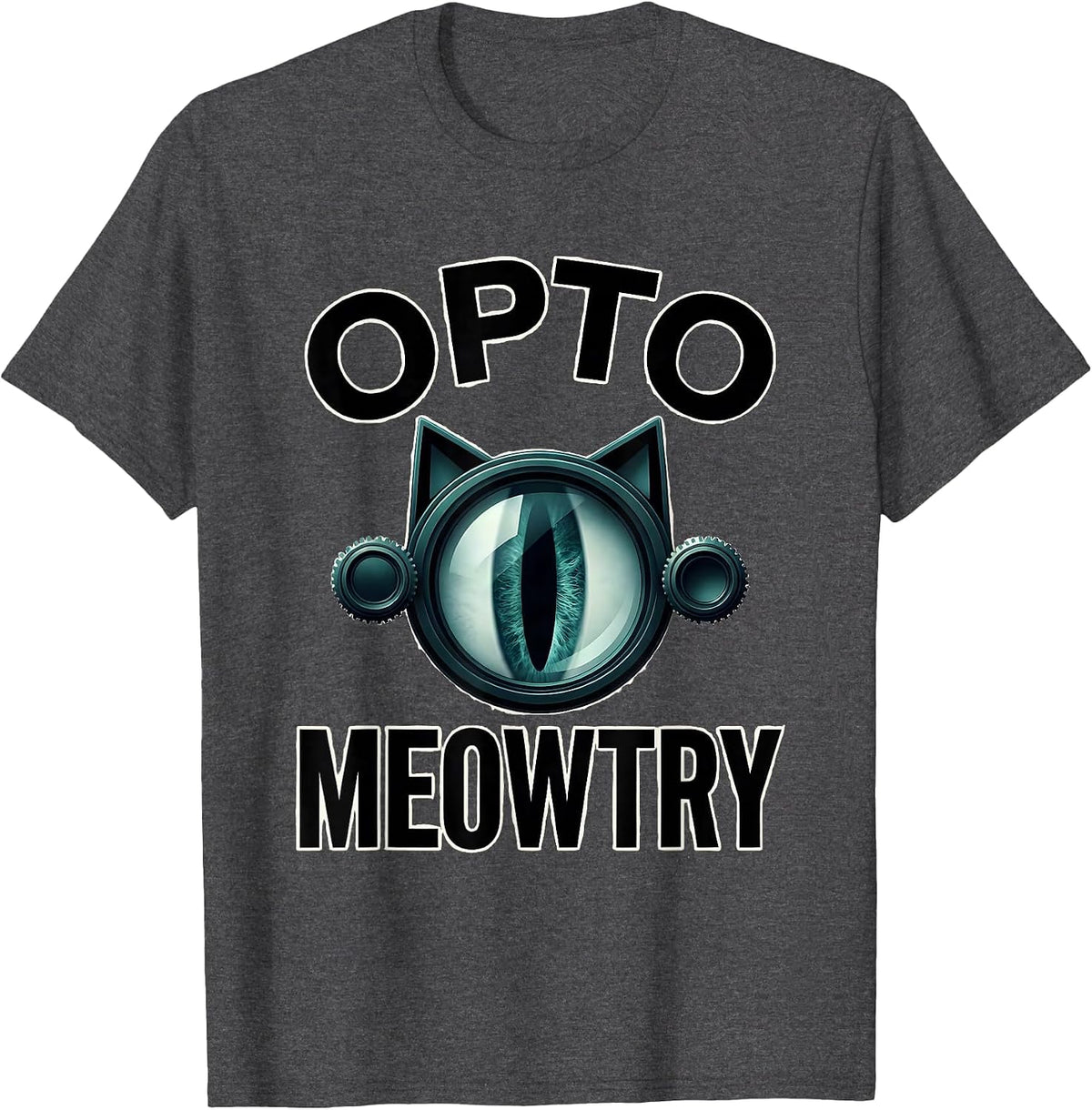 Optomeowtry Funny Optometrist Halloween Cat Lover Gift T-Shirt - Dark Heather Grey
