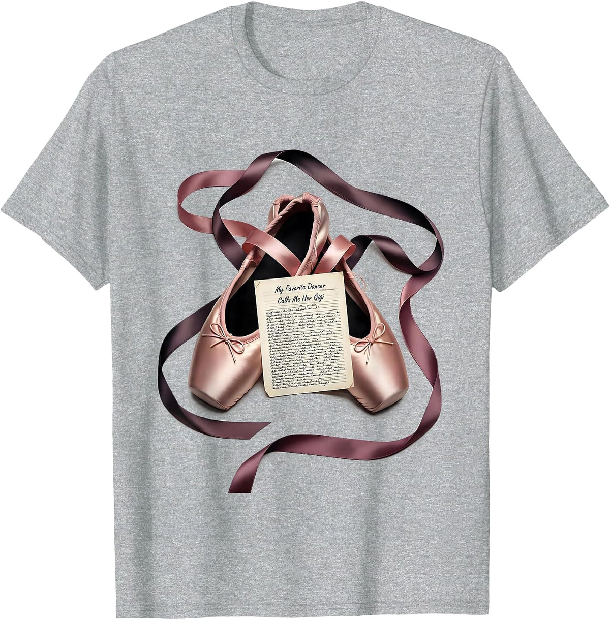 Men's My Favorite Dancer Calls Me Her Gigi Balletcore Grandma Gift T-Shirt - Heather Grey