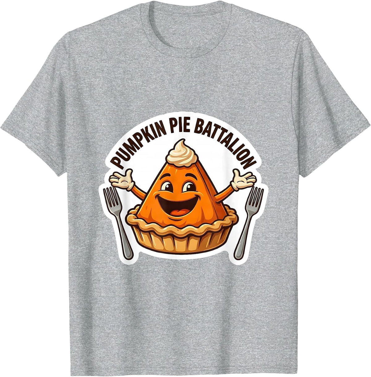 Men's Pumpkin Pie Battalion Funny Thanksgiving Pie Lover Humor T-Shirt - Heather Grey
