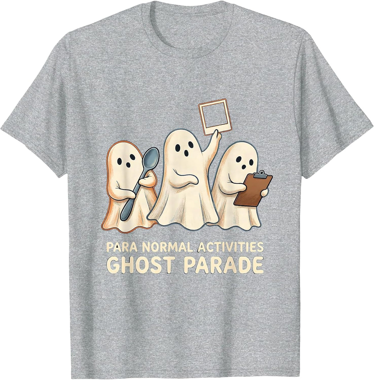 Men's Para Normal Activities Ghost Parade SPED Teacher Halloween T-Shirt - Heather Grey