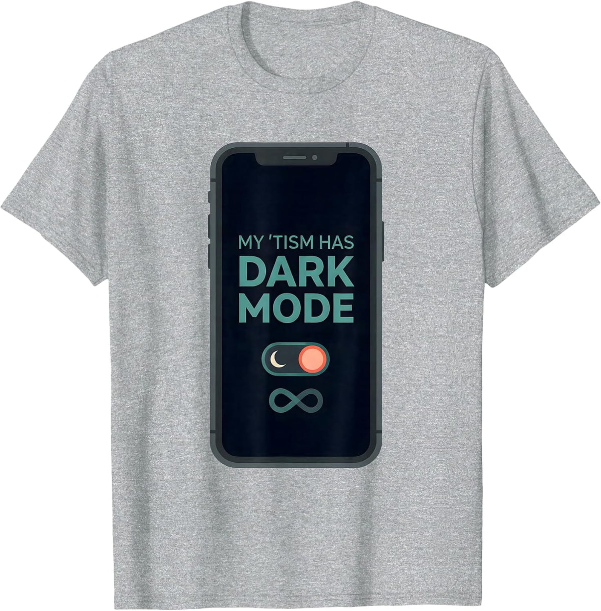 Men's My 'Tism Has Dark Mode Funny Autistic ADHD Meme Humor T-Shirt - Heather Grey