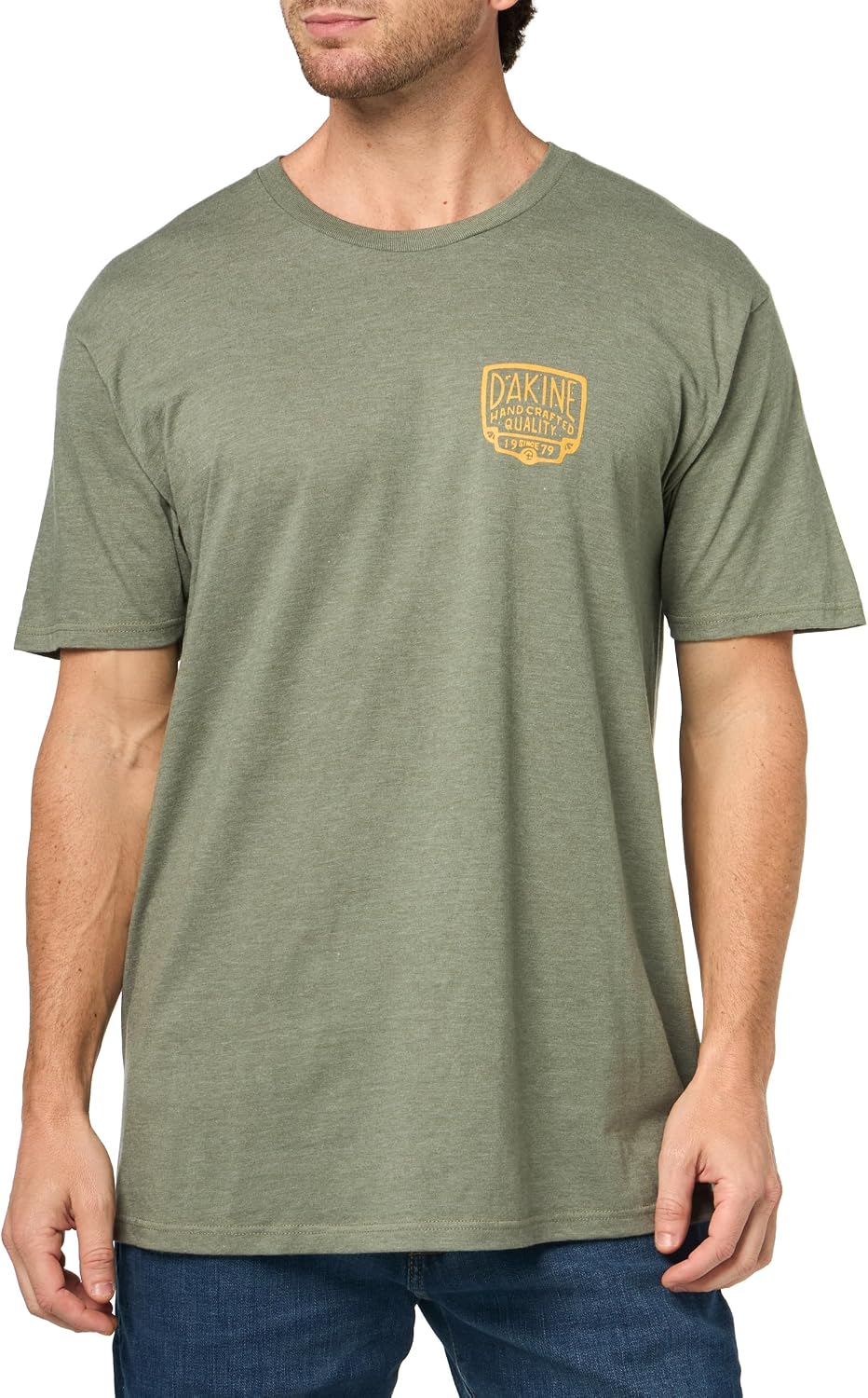 Dakine Men's Badged Short Sleeve T-Shirt – Regular Fit, Pre-Shrunk, Soft-Touch Logo Tee - Grey