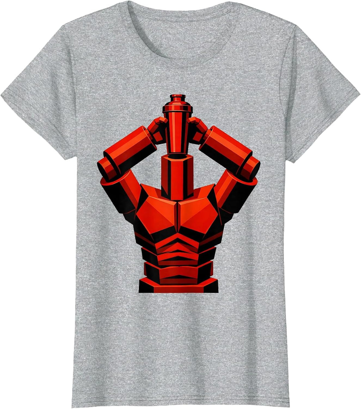 Oversized Gym Guy Protein Shake Graphic Tee T-Shirt - Heather Grey
