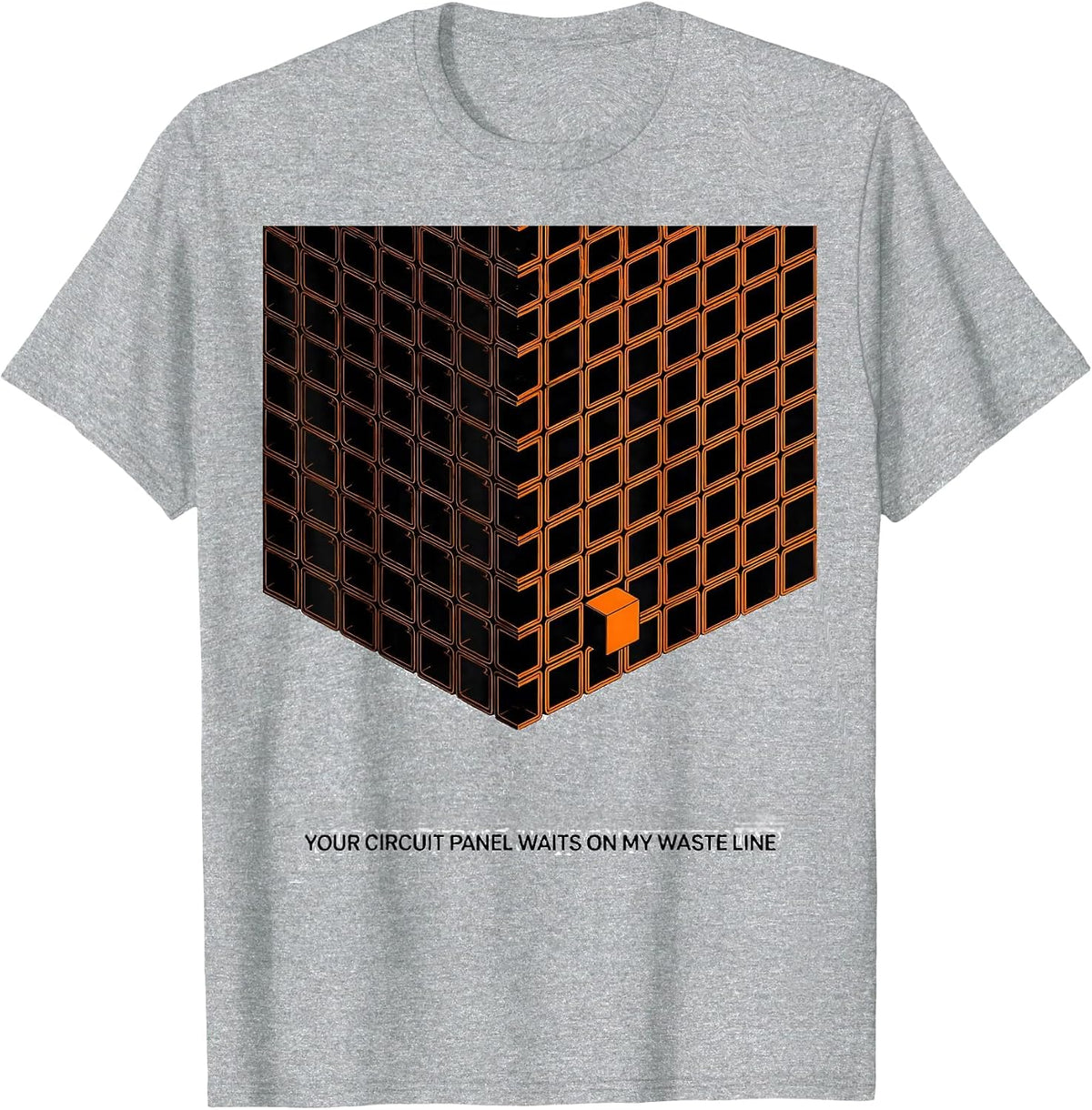 Men's Your Circuit Panel Waits On My Waste Line Funny Plumber T-Shirt - Heather Grey