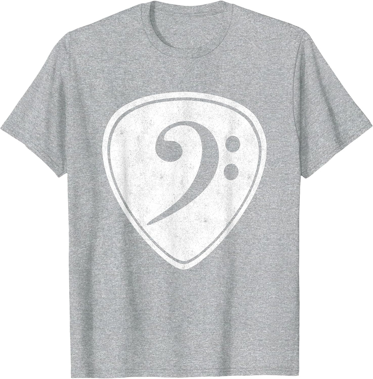 Bass Guitar Plectrum Music Bassist Bass Clef T-Shirt - Heather Grey