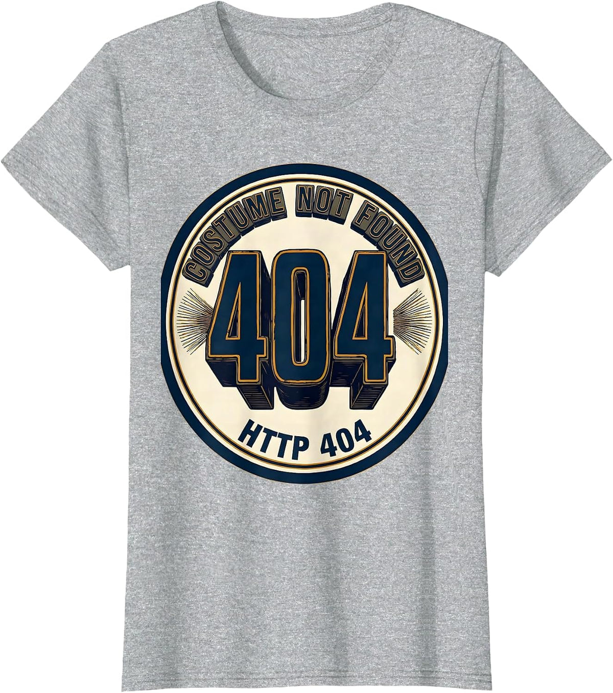 Costume Not Found HTTP 404 Funny Lazy Halloween Geek Humor T-Shirt - Heather Grey