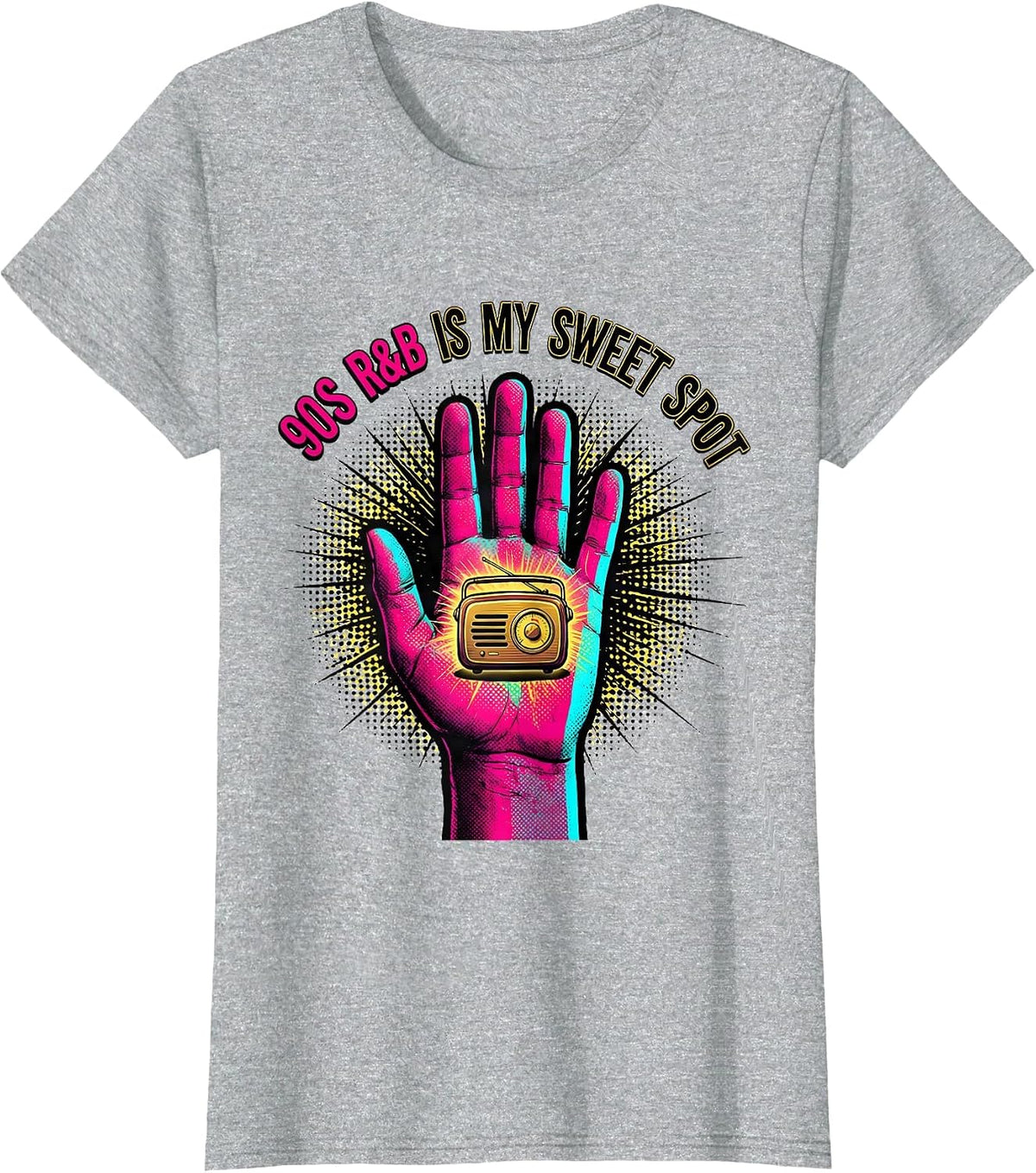 90s R&B Is My Sweet Spot Nostalgic Retro Music Fan T-Shirt - Heather Grey