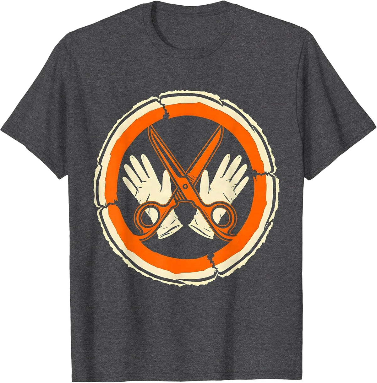 Men's EMT Trauma Shears and Latex Gloves Graphic T-Shirt - Dark Heather Grey