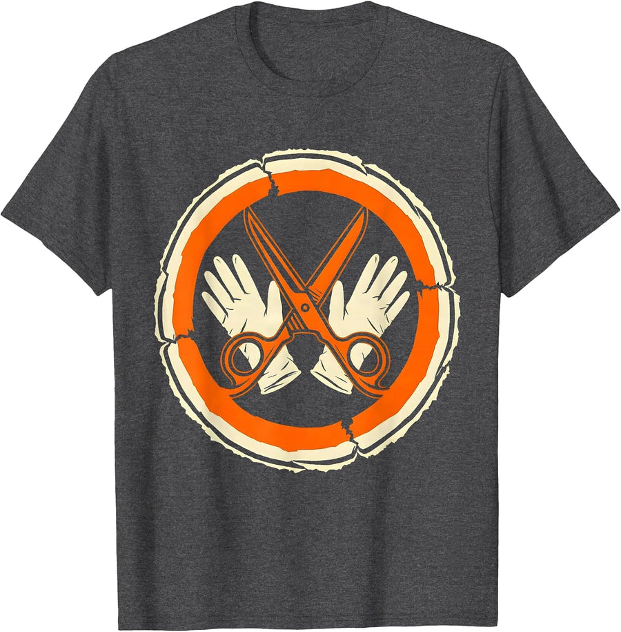 Men's EMT Trauma Shears and Latex Gloves Graphic T-Shirt - Dark Heather Grey