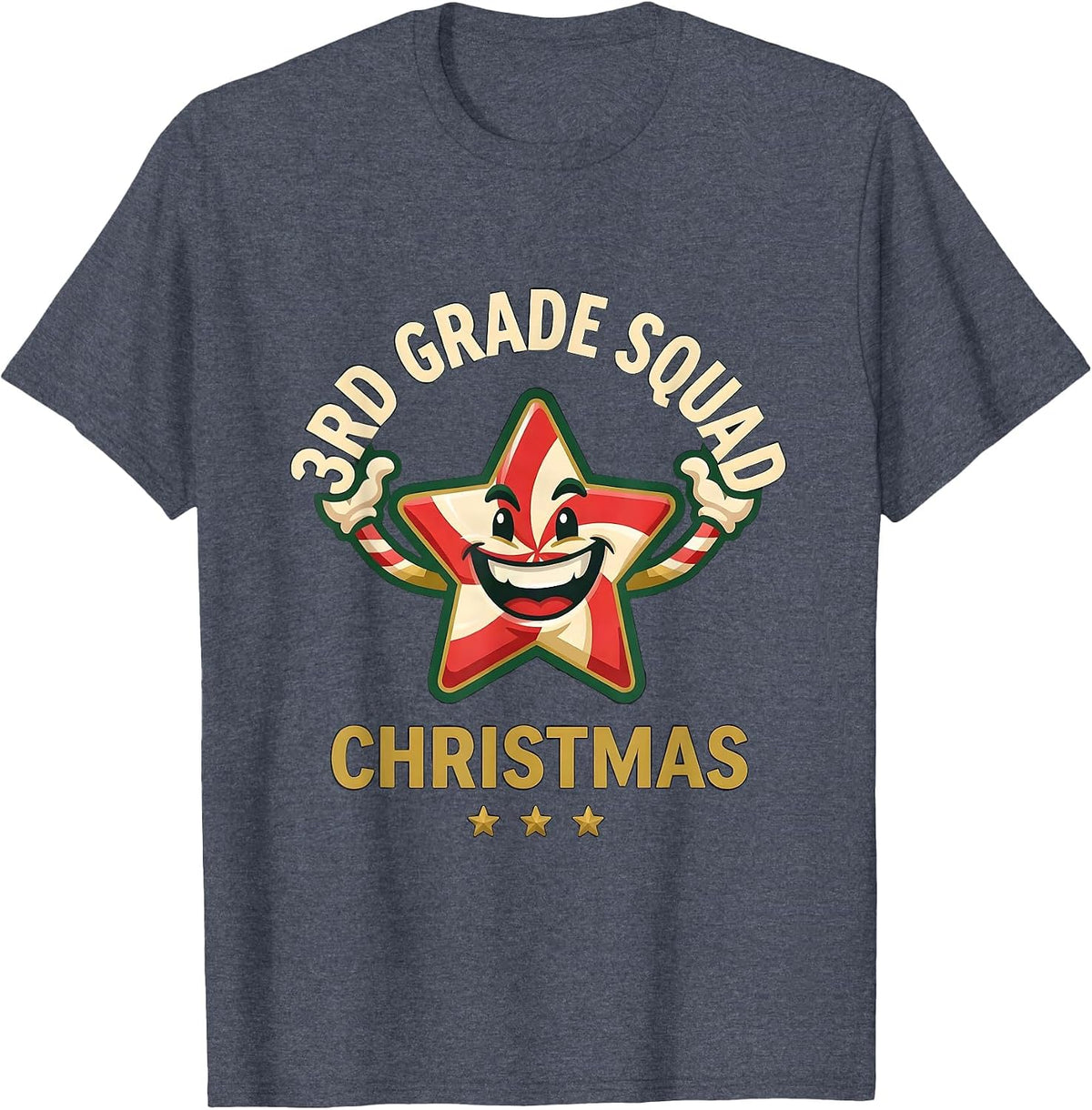 Men's 3rd Grade Squad Christmas Teacher Humor Christmas Party T-Shirt - Heather Blue