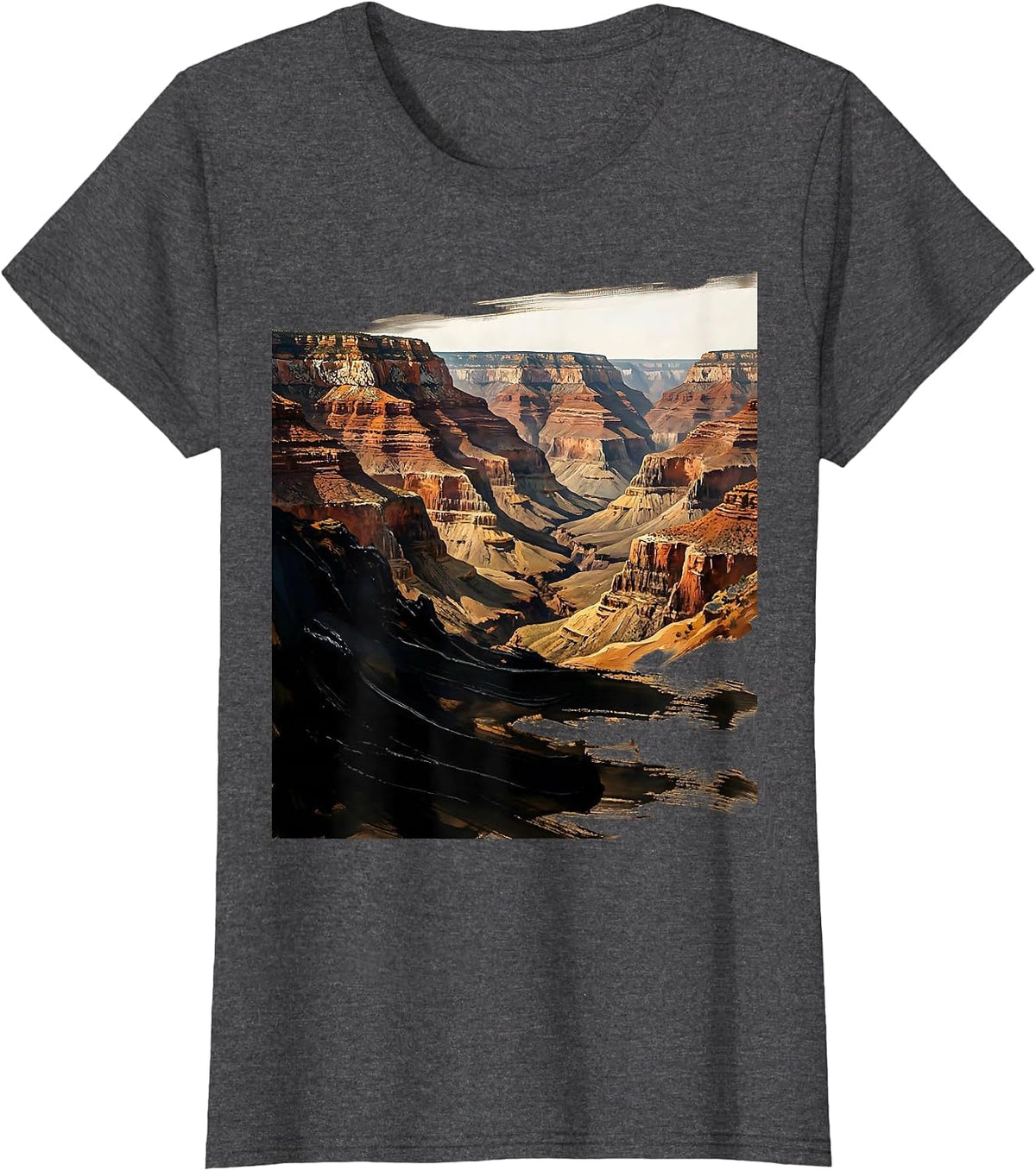 Women's Red Rock Canyon Cross-Section National Park Tee T-Shirt - Dark Heather Grey