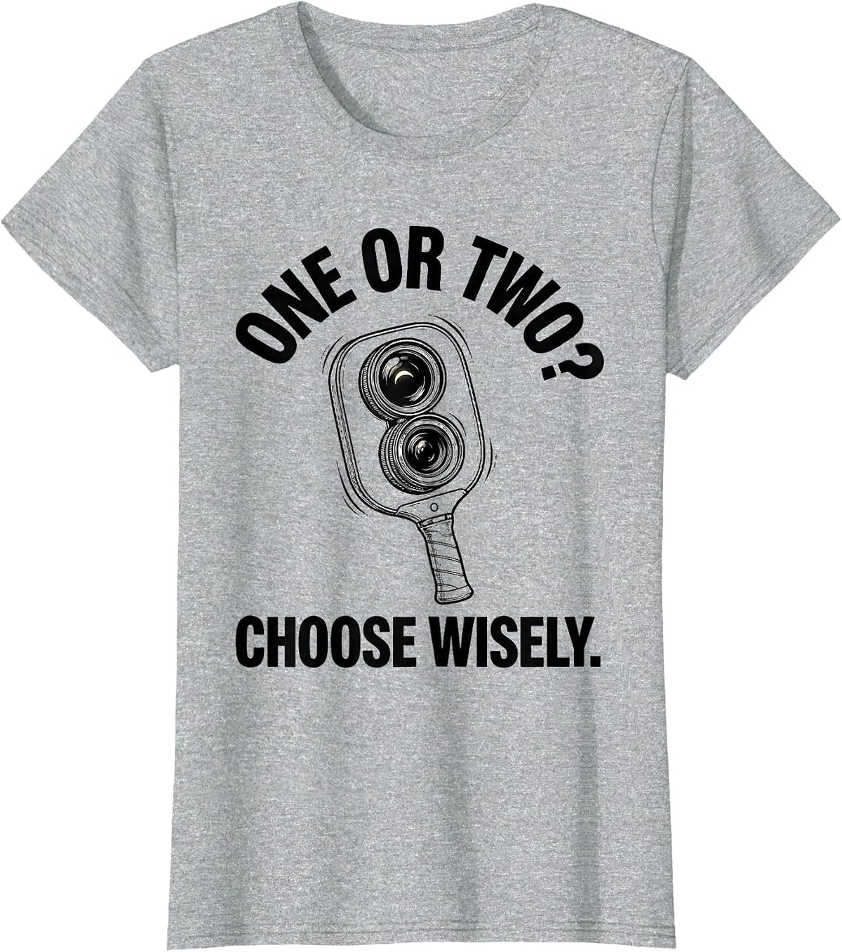 Women's One Or Two? Choose Wisely Funny Optometrist Halloween Eye T-Shirt - Heather Grey
