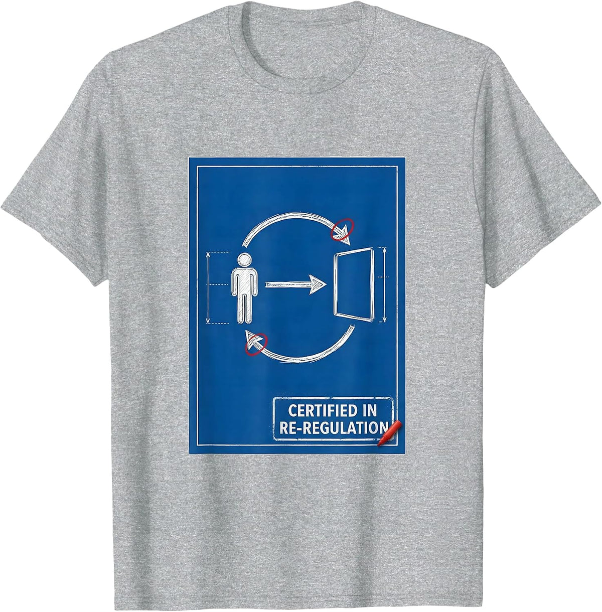 Men's Certified In Re-Regulation Technical Blueprint Special T-Shirt - Heather Grey