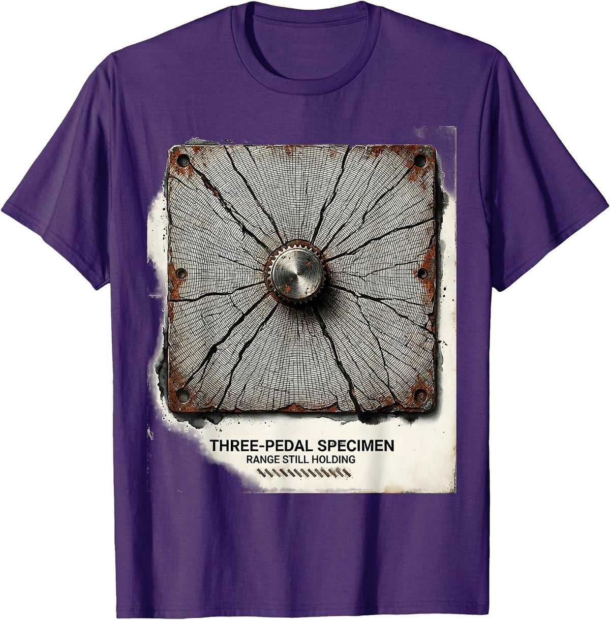 Men's Three-Pedal Specimen, Range Still Holding Car Guy T-Shirt - Purple