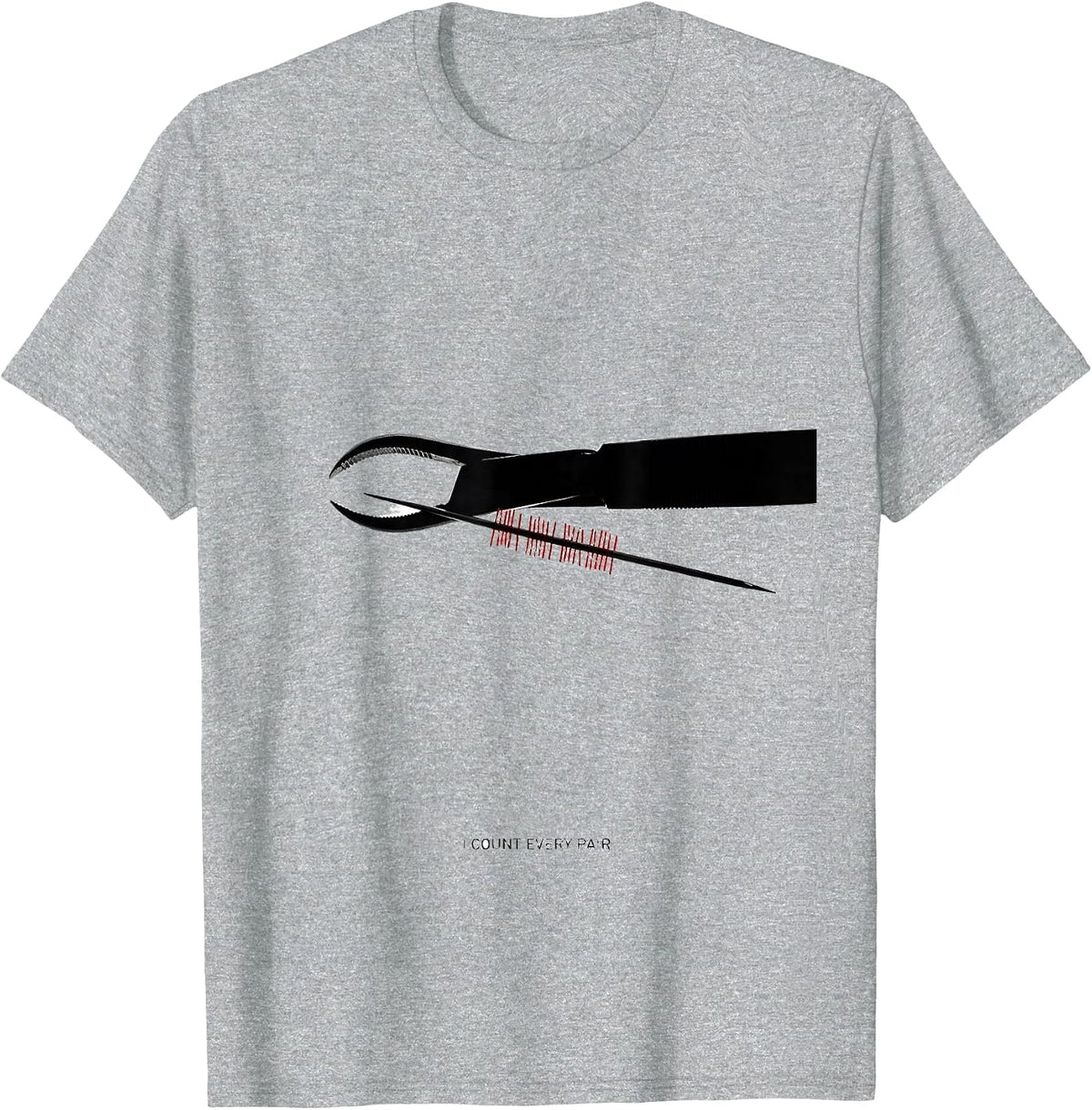 Men's I Count Every Pair Minimalist Surgical Tech Scrub Tech Gift T-Shirt - Heather Grey