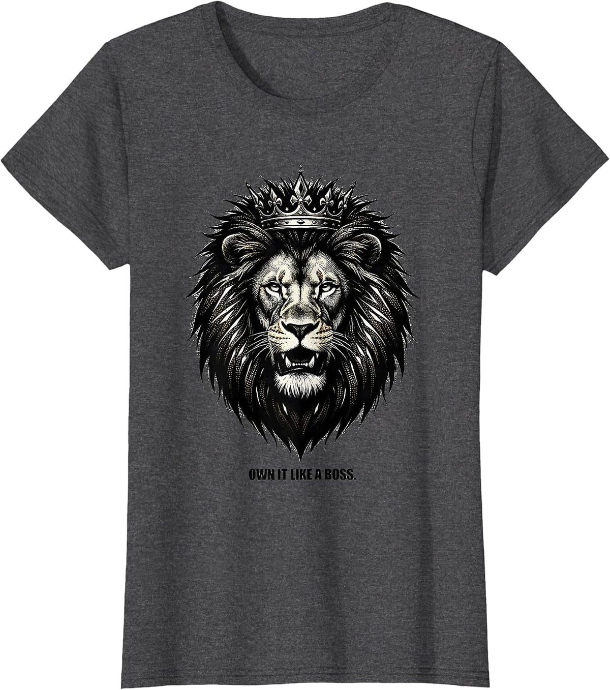Women's Own It Like a Boss Bold Statement Design T-Shirt - Dark Heather Grey