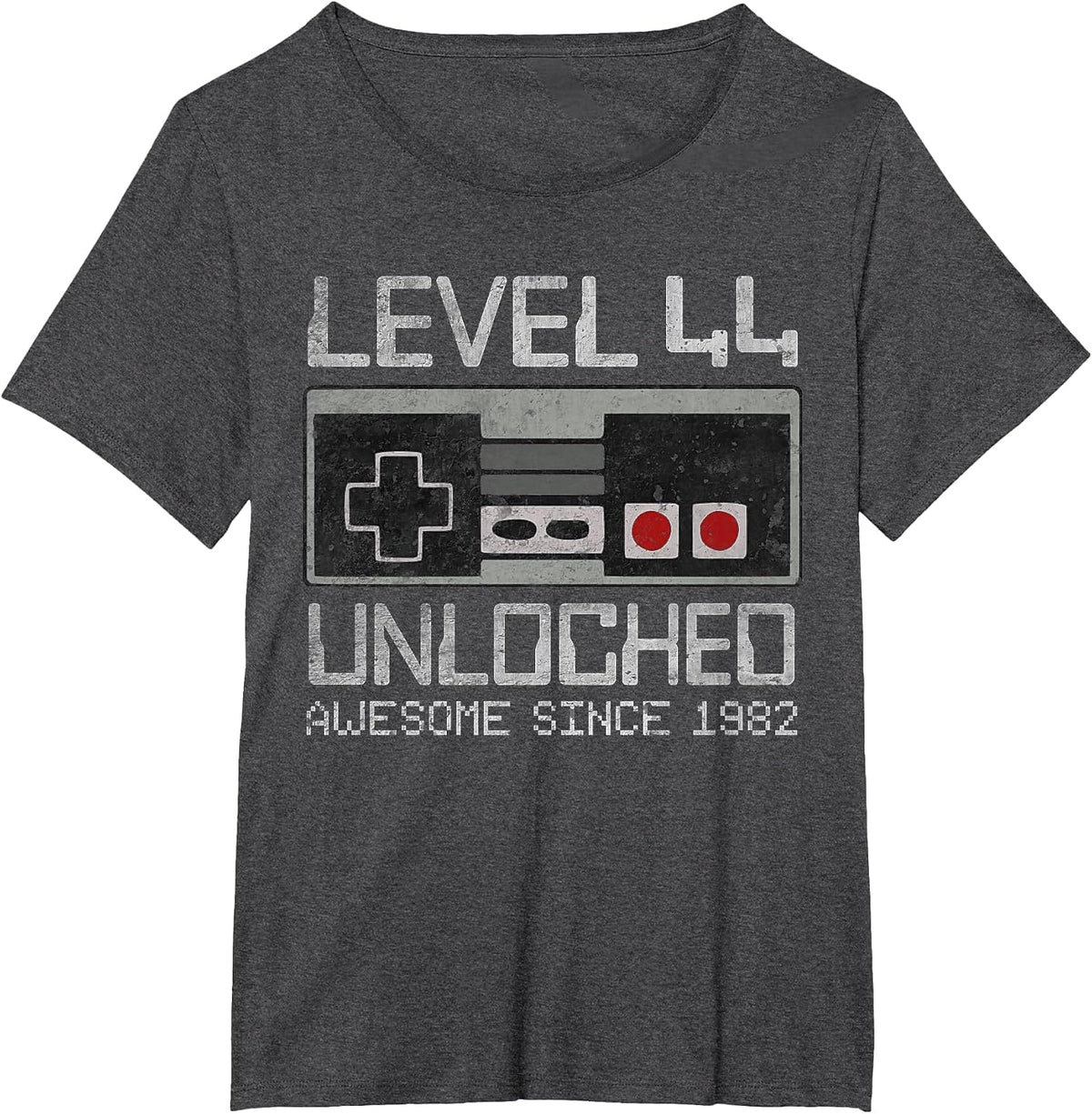 Level 44 Unlocked 44th Birthday 44 Year Old Video Gamer Men T-Shirt - Dark Heather Grey