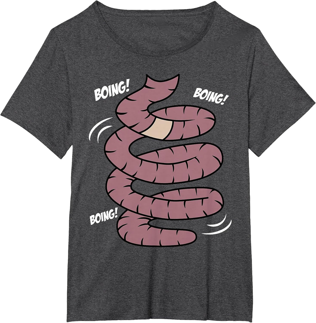 Halloween Costume Jumping Worm Funny Cartoon T-Shirt - Dark Heather Grey