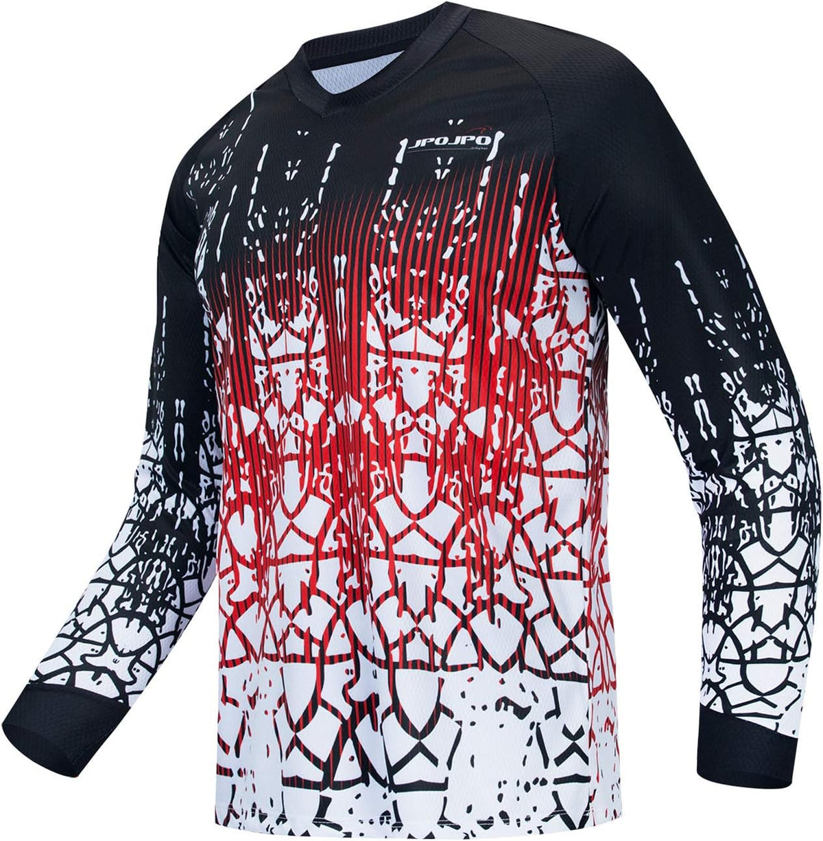 Weimostar Cycling Shirts Men's Mountain Bike Motocross Clothing Long Sleeve MTB T-Shirt - 43 Red White