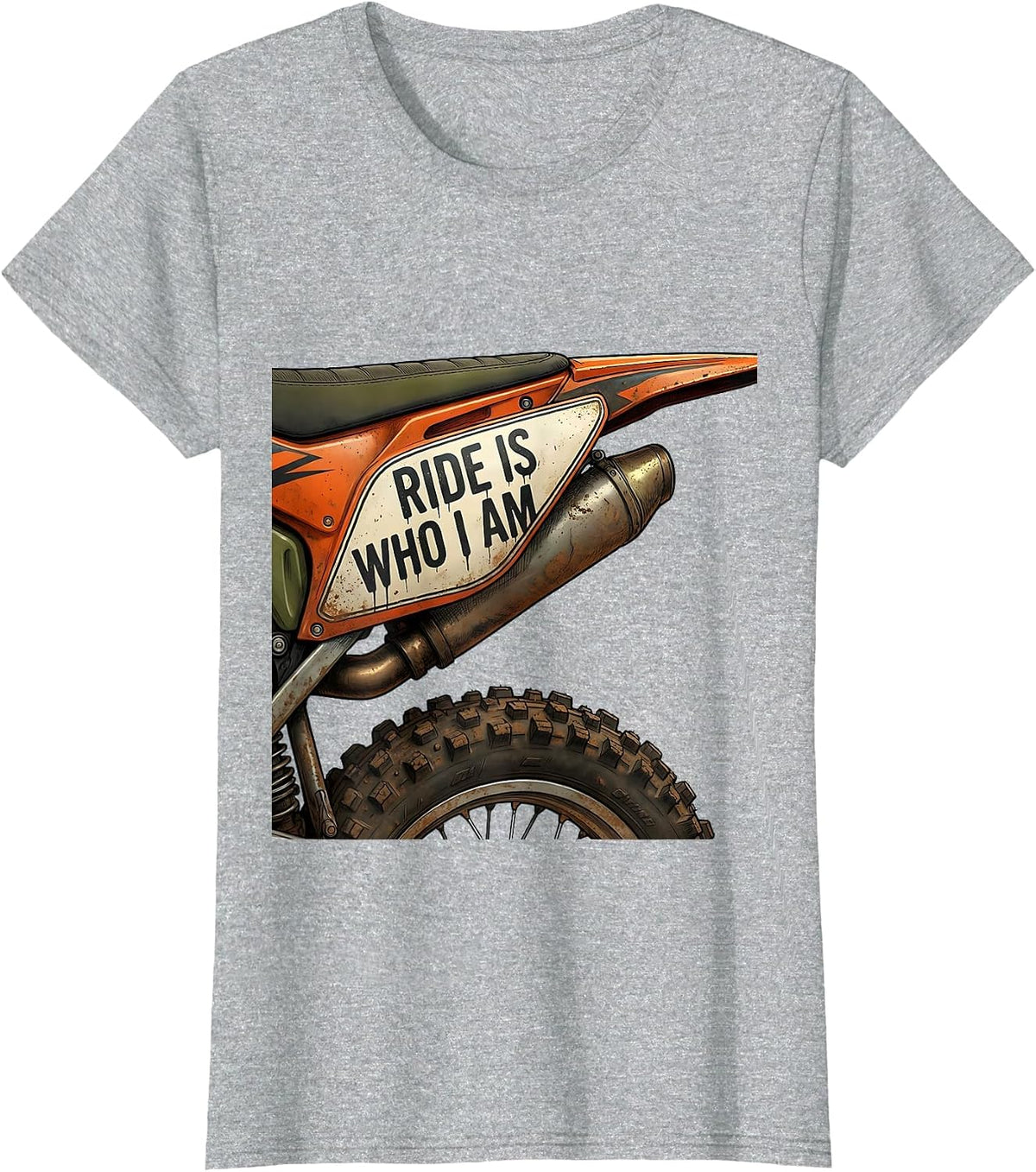 Ride Is Who I Am Dirt Bike Motocross Biker Gift T-Shirt - Heather Grey