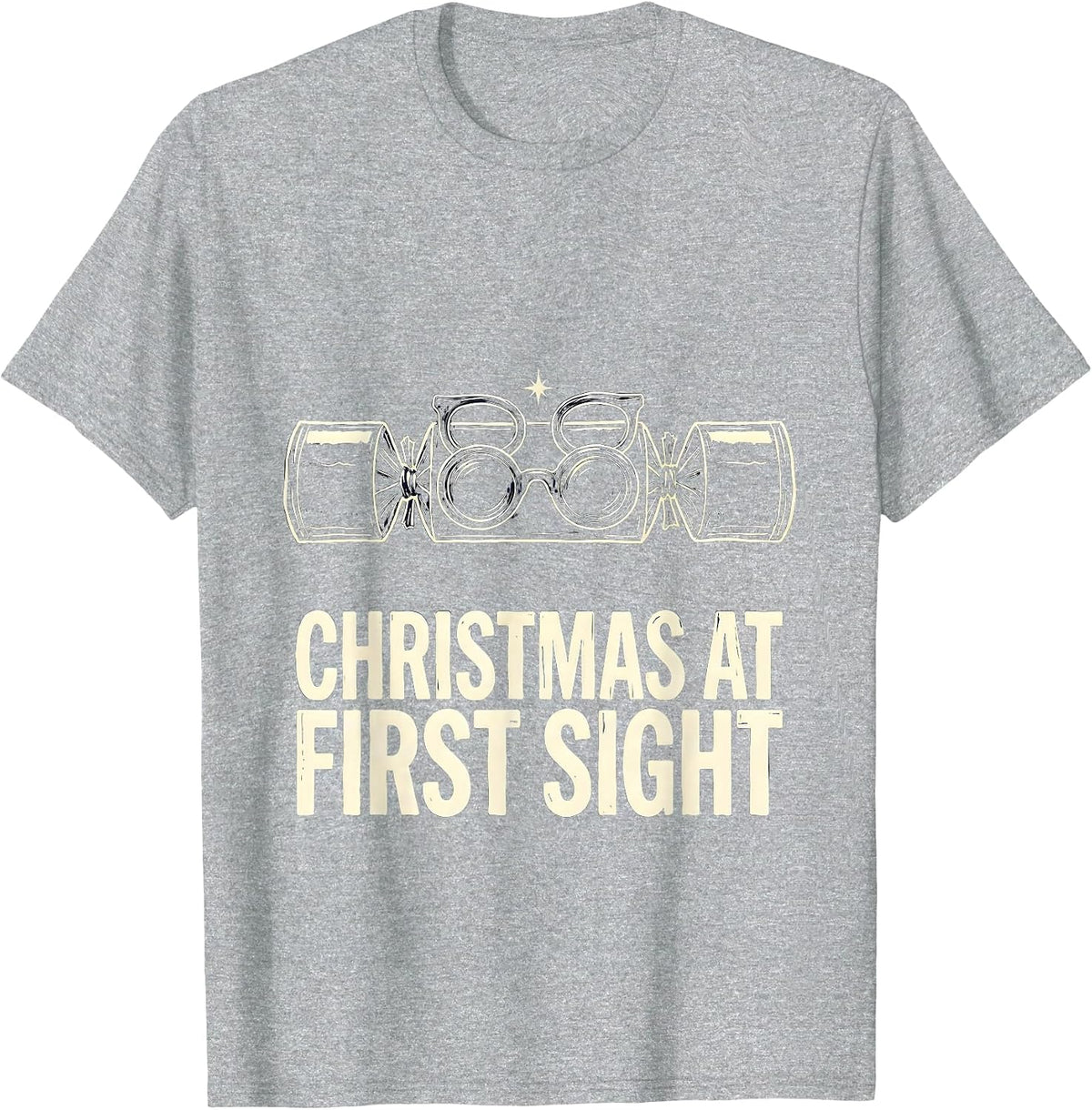 Men's Christmas At First Sight Funny Optometrist Eye Care Humor T-Shirt - Heather Grey