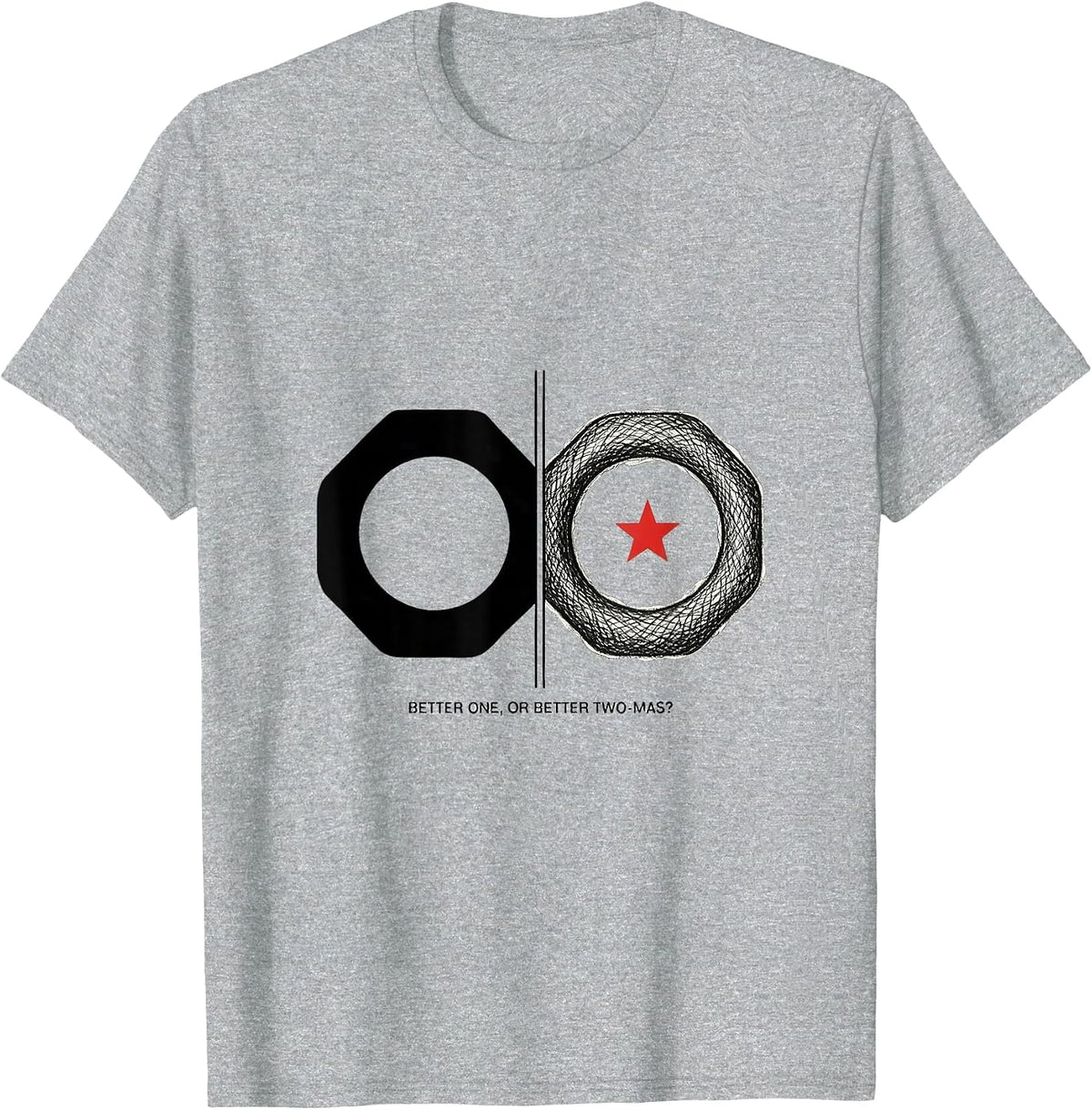 Men's Better One, Or Better Two-mas? Funny Optometrist Christmas T-Shirt - Heather Grey