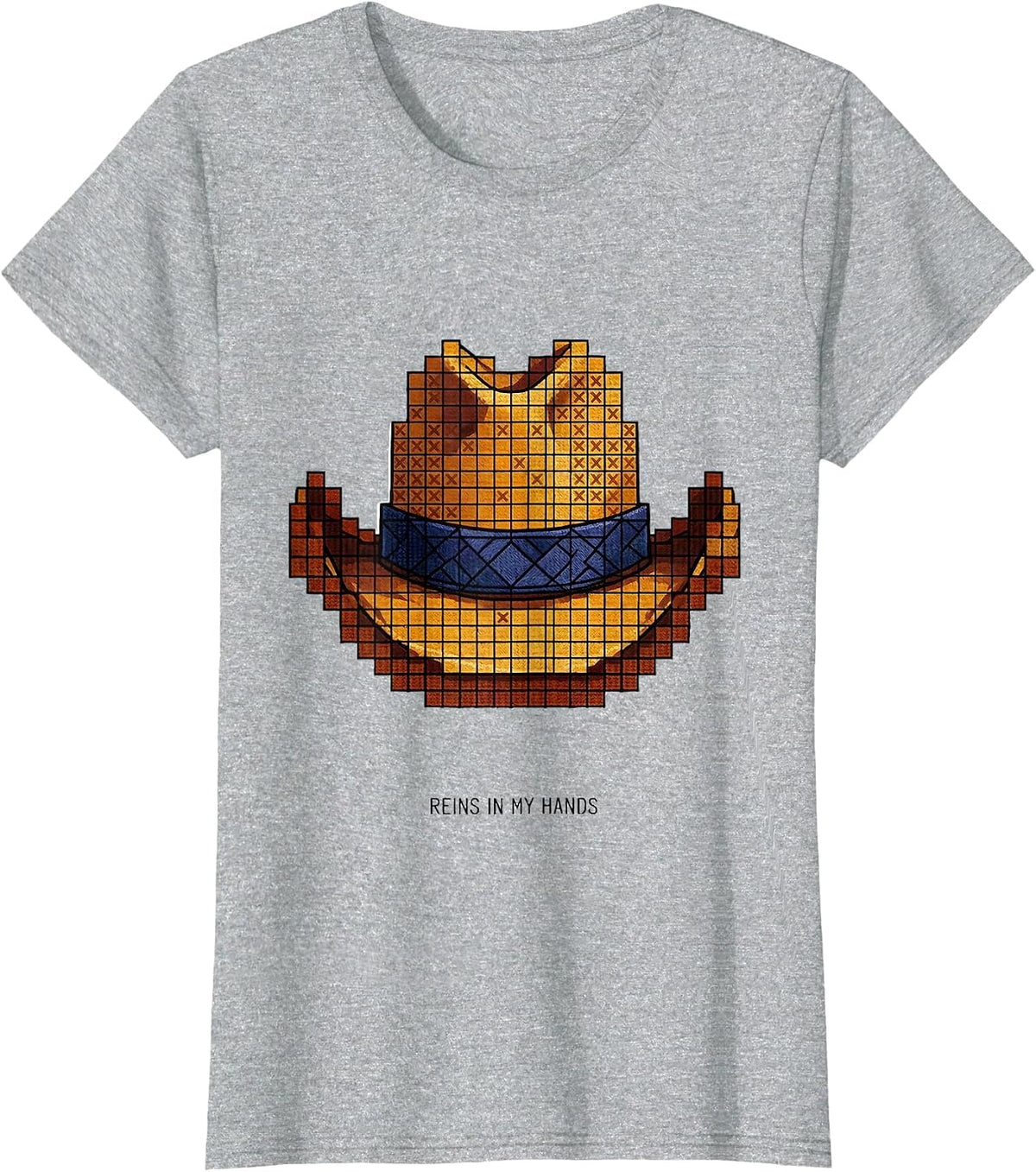Reins In My Hands Cowboy Western Design T-Shirt - Heather Grey