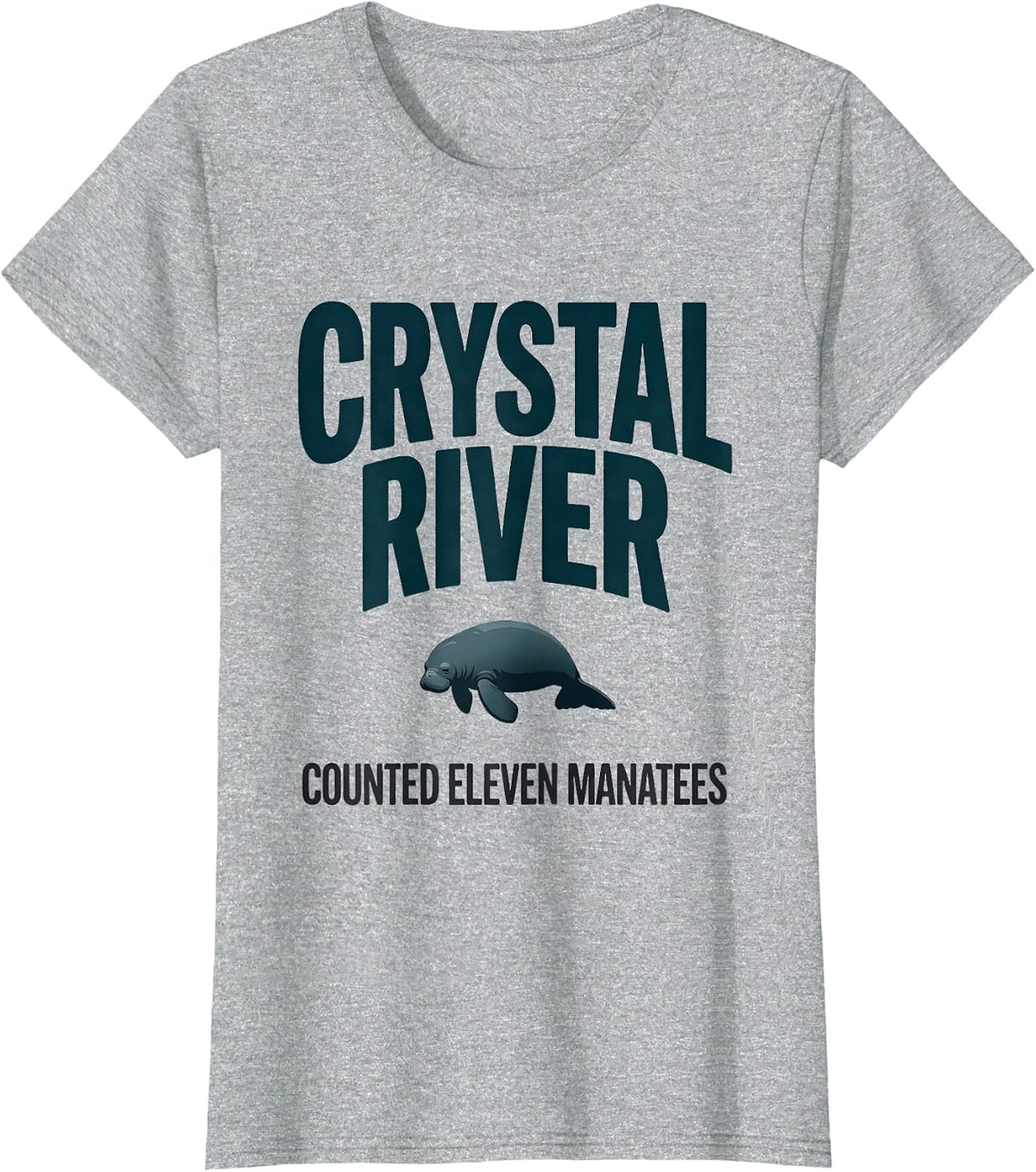 Crystal River Counted Eleven Manatees Funny Manatee Lover T-Shirt - Heather Grey