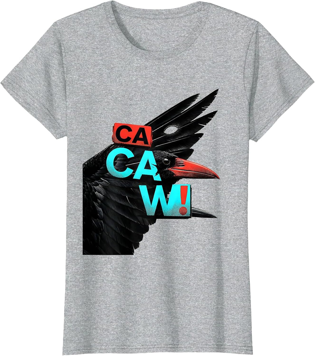 Ca Caw! Funny Crow F-Caw-F Raven Dark Humor Gothic T-Shirt - Heather Grey