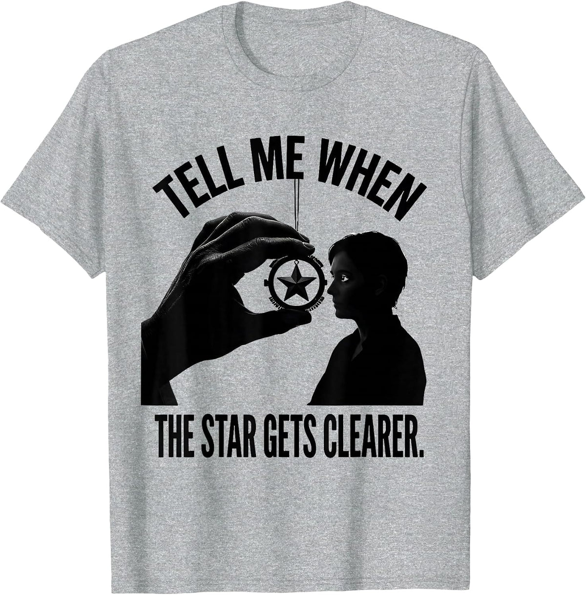 Men's Tell Me When The Star Gets Clearer Funny Optometrist Eye T-Shirt - Heather Grey