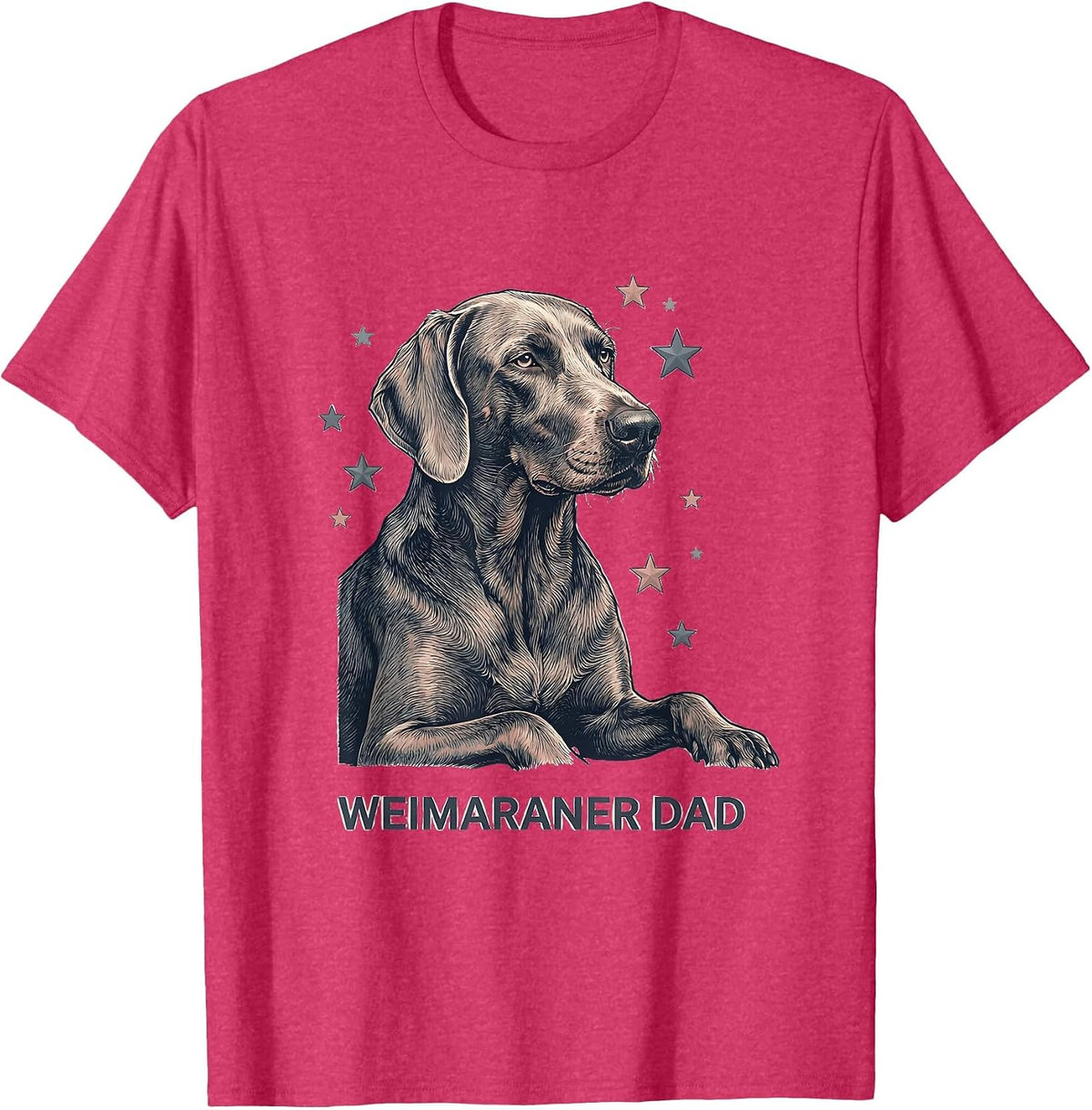 Weimaraner Dad Patriotic Breed Design T-Shirt - Red Heather