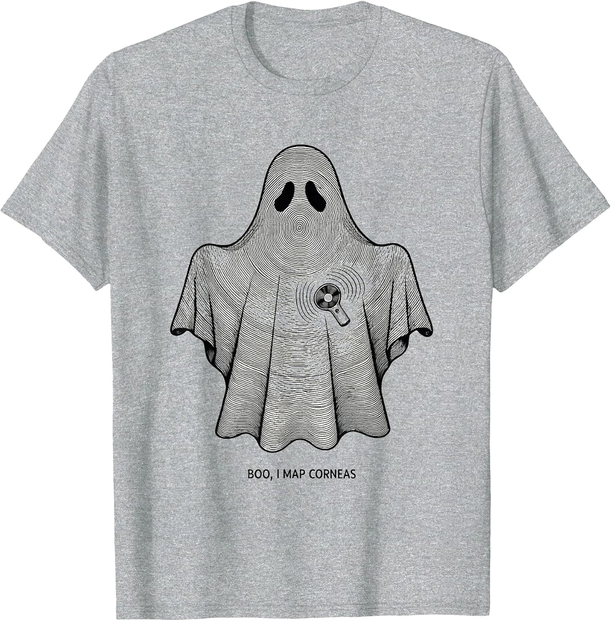 Men's Boo I Map Corneas Funny Optometrist Halloween Eye Doctor T-Shirt - Heather Grey