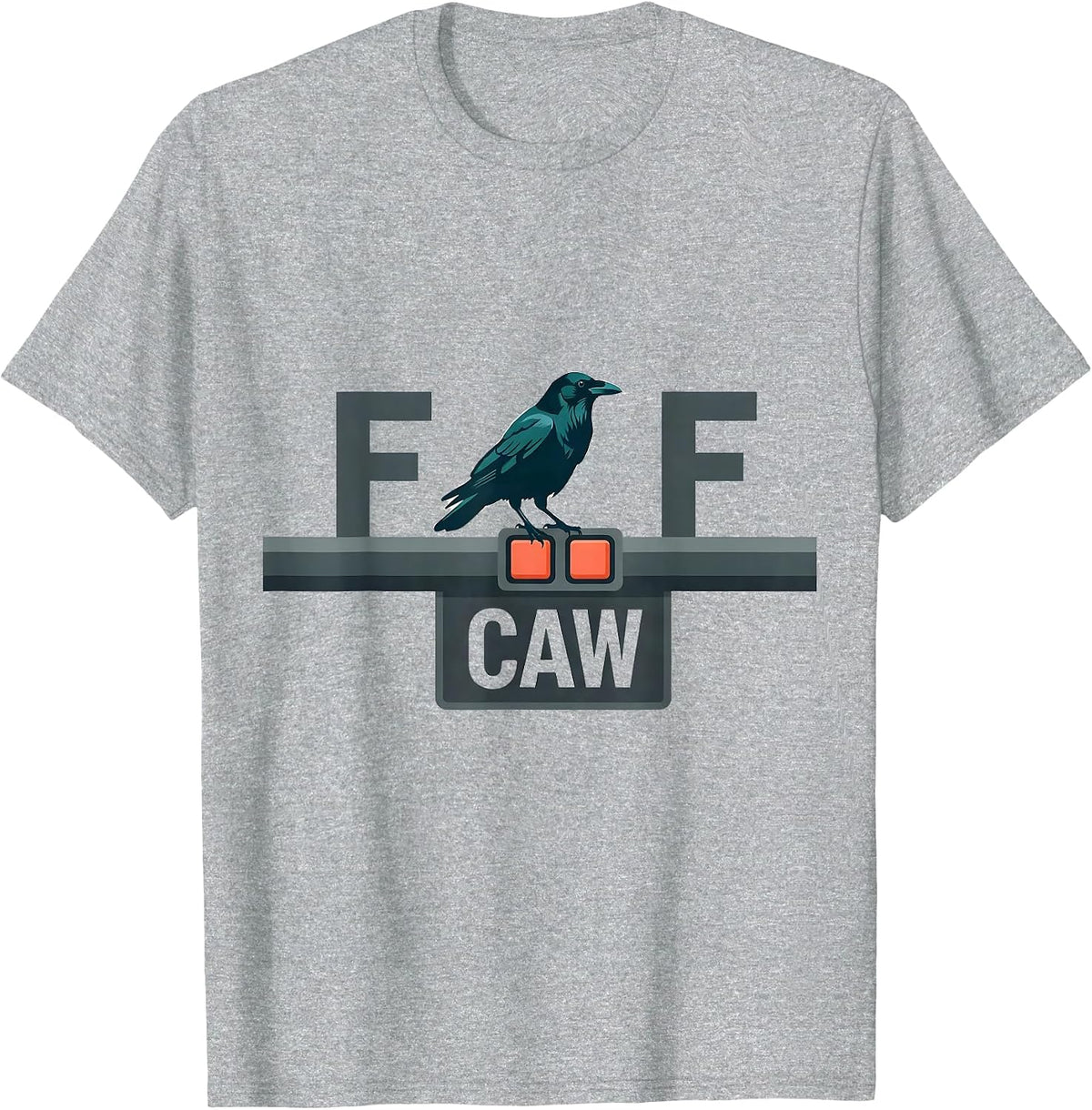 Men's F-CAW-F Funny Crow Meme Raven Lover Bird Fan Humor T-Shirt - Heather Grey