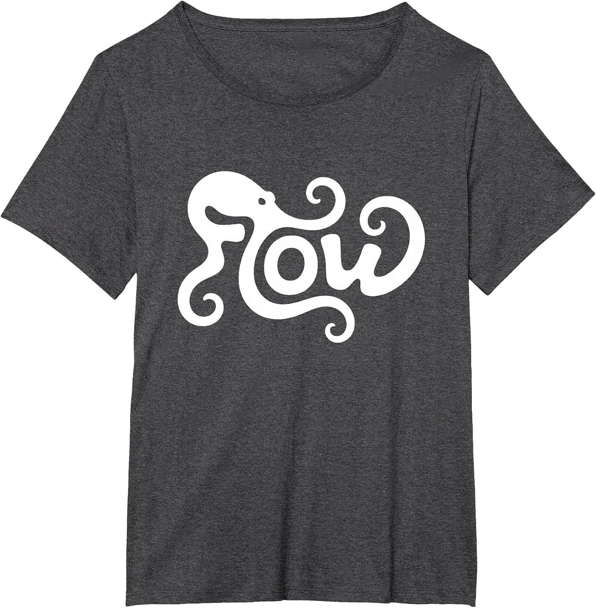 Flow Octopus Word Art - Flow State Calm & Creativity T-Shirt - Dark Heather Grey