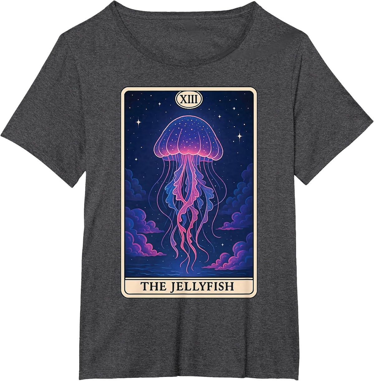 The Jellyfish Tarot Card T-Shirt - Dark Heather Grey