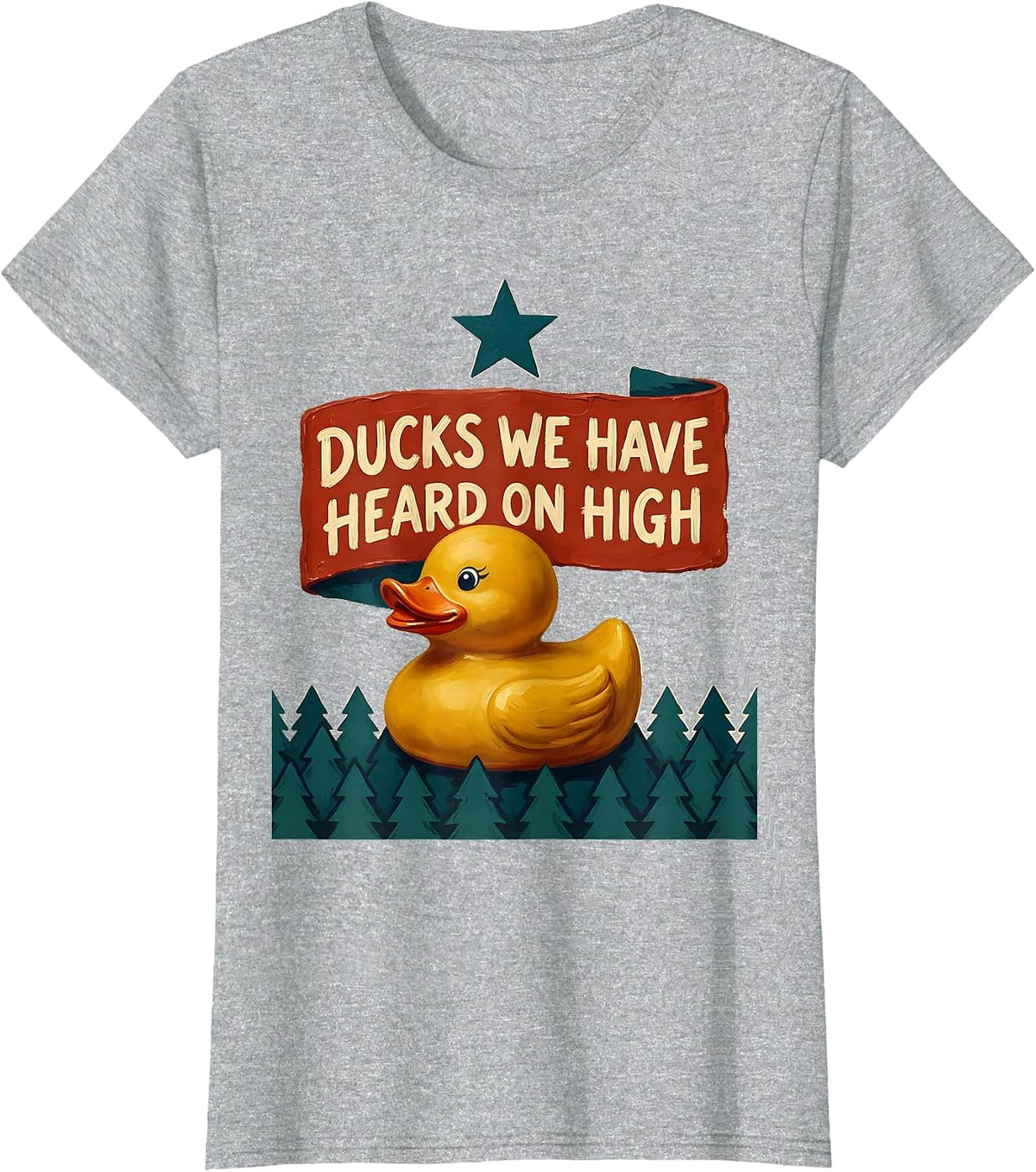 Ducks We Have Heard On High Whimsical Holiday Duck Lover T-Shirt - Heather Grey