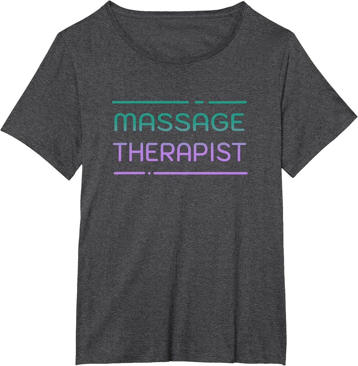 Massage Therapist Teal Purple Minimalist Typography T-Shirt - Dark Heather Grey