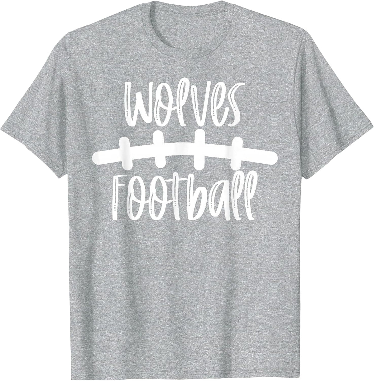 Wolves Football School Spirit Team Mascot Game Night T-Shirt - Heather Grey