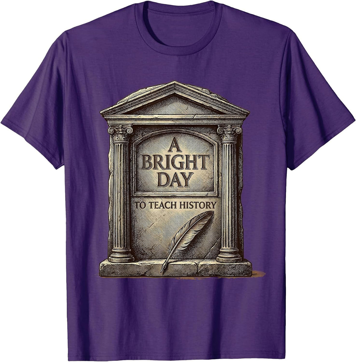 Men's A Bright Day To Teach History Funny Retro Groovy History T-Shirt - Purple