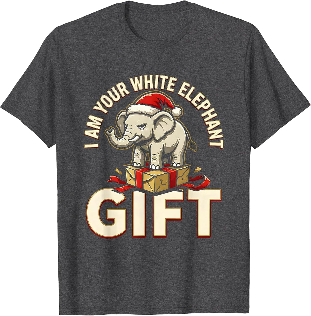 Men's I Am Your White Elephant Gift Funny White Elephant Party T-Shirt - Dark Heather Grey
