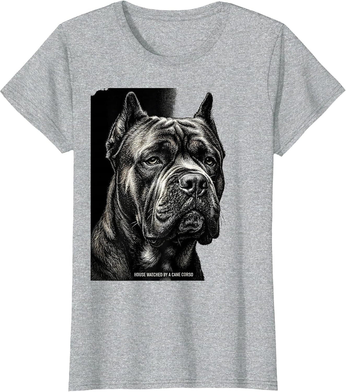House Watched By A Cane Corso Funny Dog Owner Breed Pride T-Shirt - Heather Grey