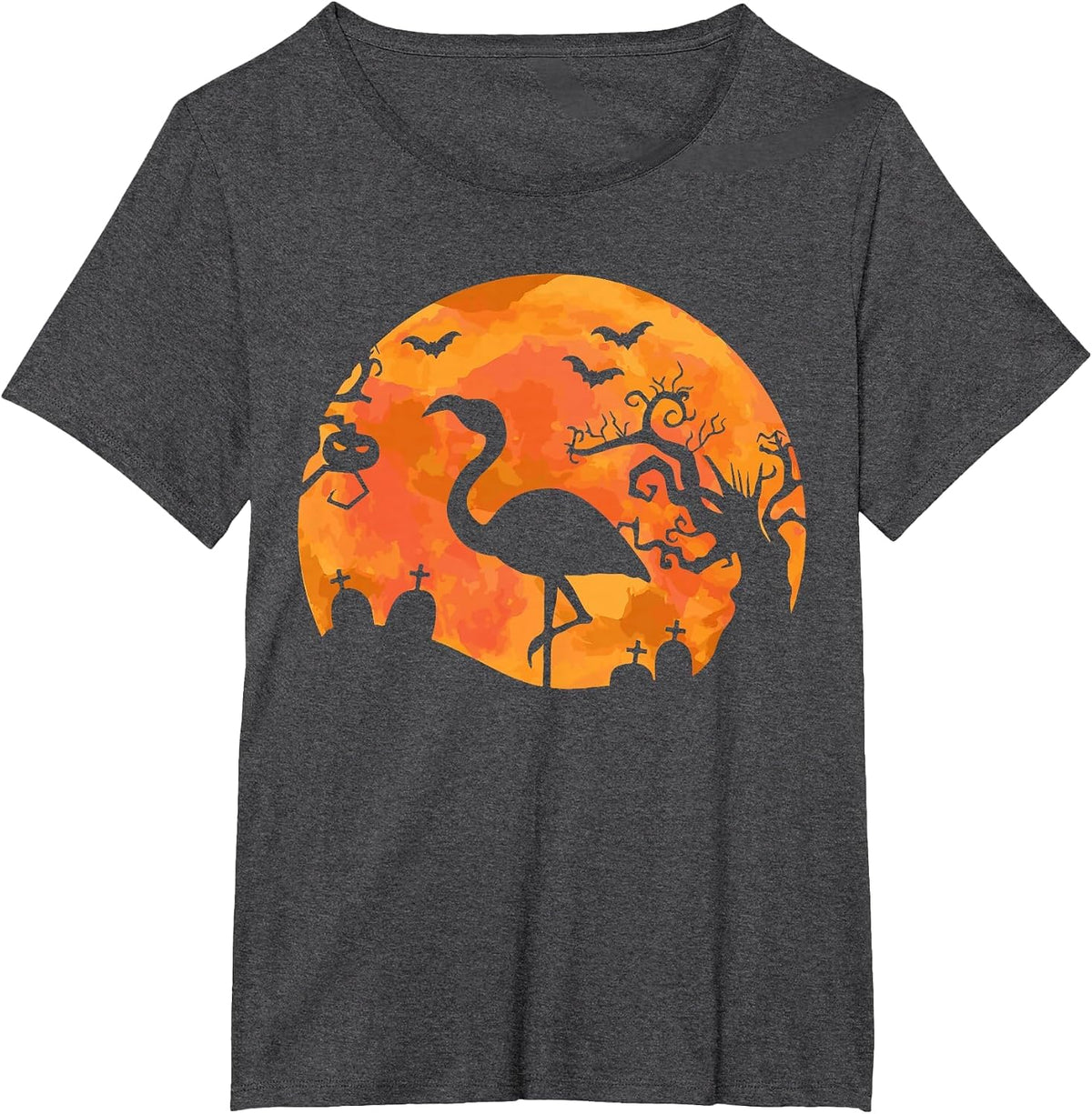 Spooky Flamingos for Halloween Flamingo Women T-Shirt - Dark Heather Grey