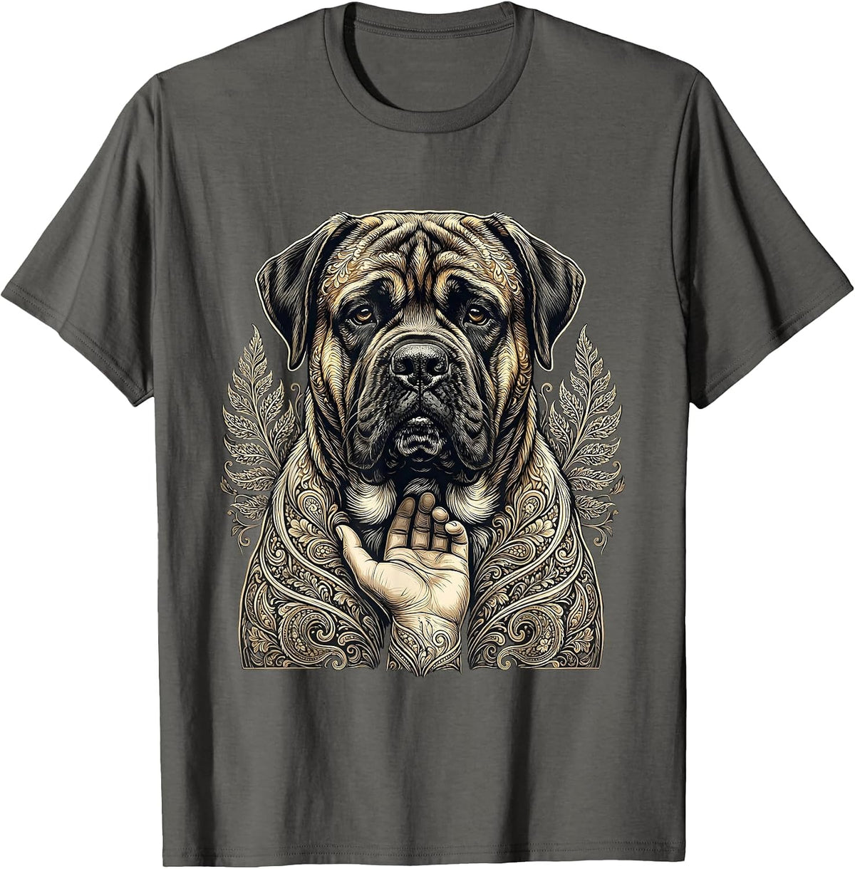 Men's Cane Corso Monochrome Ornamental Dog Lover Gift T-Shirt - Asphalt Grey