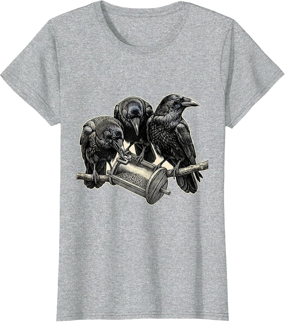 Attempted Murder Crows Dark Humor Gothic Bird Lover T-Shirt - Heather Grey