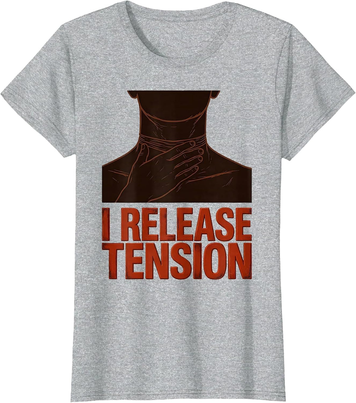 I Release Tension Wood Type Letterpress Massage Therapist T-Shirt - Heather Grey
