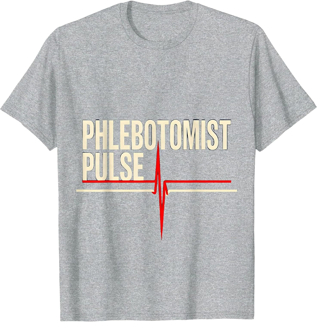 Men's Phlebotomist Pulse Occupational Heartbeat EKG Pulse Identity T-Shirt - Heather Grey