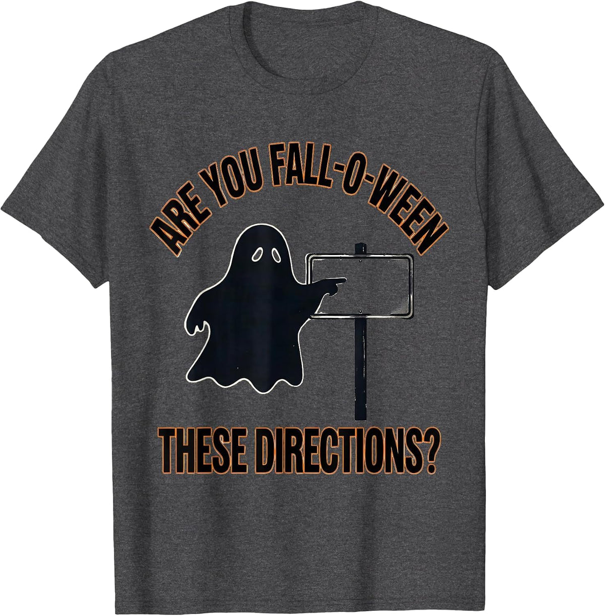 Men's Are You Fall-O-Ween These Directions Funny Teacher Halloween T-Shirt - Dark Heather Grey
