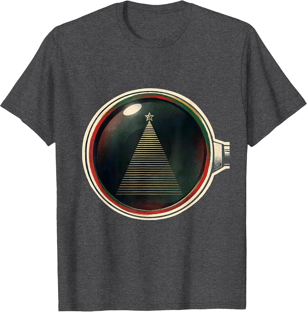 Christmas Tree Eye Lens Optometrist Humor Workwear T-Shirt - Dark Heather Grey
