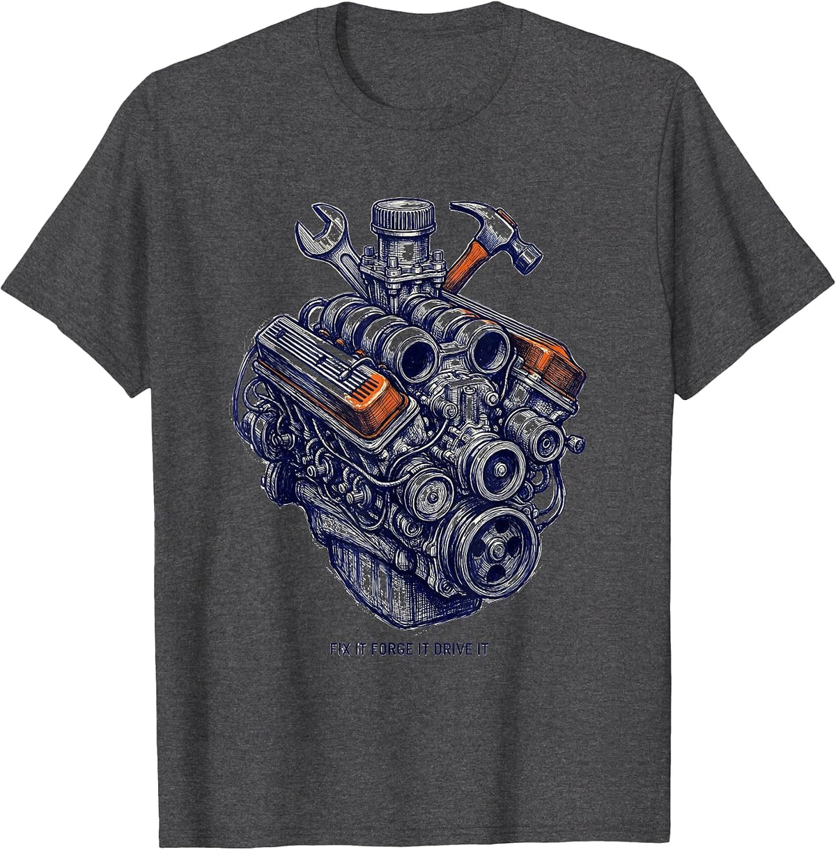 Men's Valley Forge Automotive Fix It Forge It Drive It T-Shirt - Dark Heather Grey